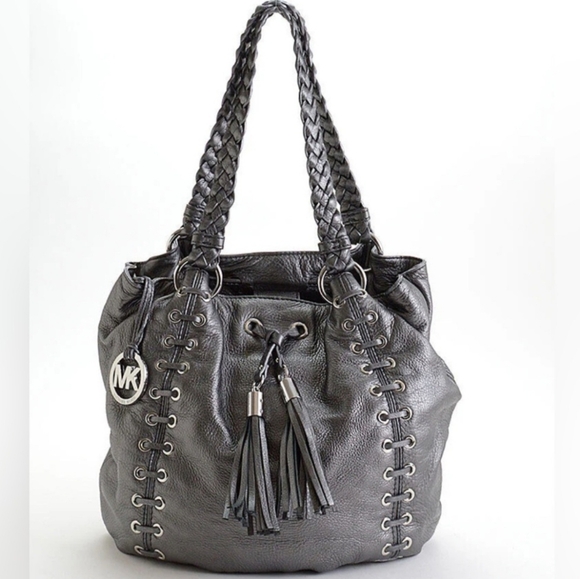 Michael Kors Metallic Gray Tote Bag - Picture 1 of 16